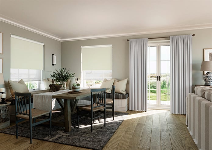 Rimini (Blackout), Cream & Optima Chiffon - Double Roller Blind - Image 6